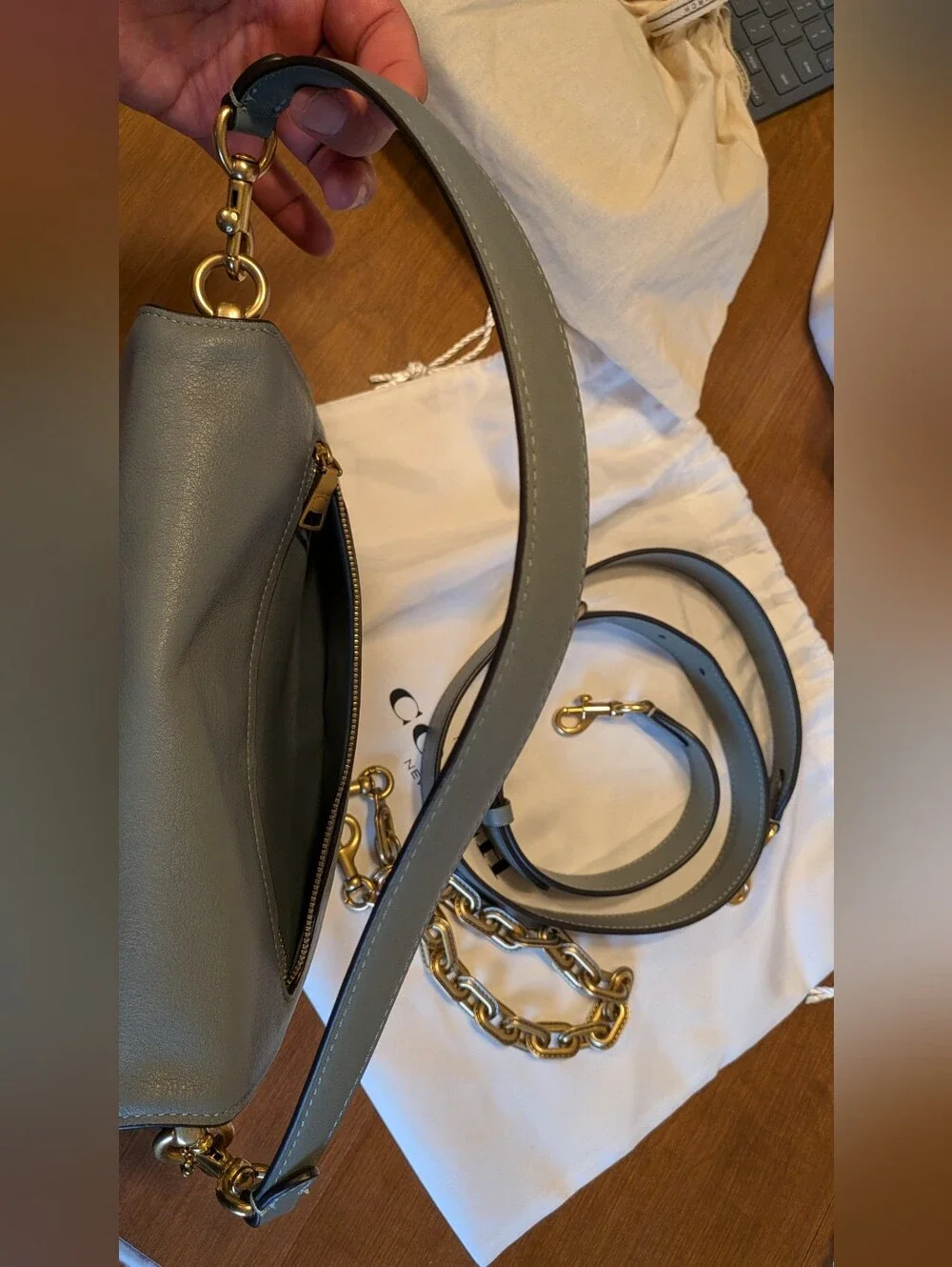 Coach Chain Tabby Sage Shoulder Bag